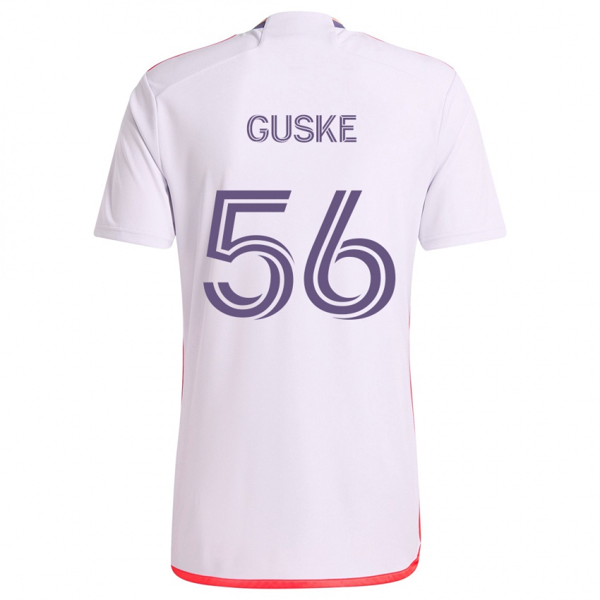 Niño Camiseta Colin Guske #56 Blanco Rojo Púrpura 2ª Equipación 2024/25 La Camisa México