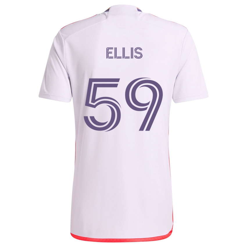 Niño Camiseta Justin Ellis #59 Blanco Rojo Púrpura 2ª Equipación 2024/25 La Camisa México