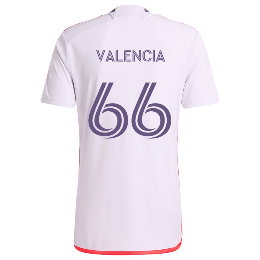 Niño Camiseta Yeiler Valencia #66 Blanco Rojo Púrpura 2ª Equipación 2024/25 La Camisa México