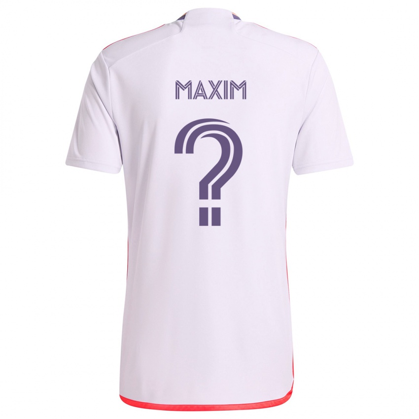 Niño Camiseta Luca Maxim #0 Blanco Rojo Púrpura 2ª Equipación 2024/25 La Camisa México