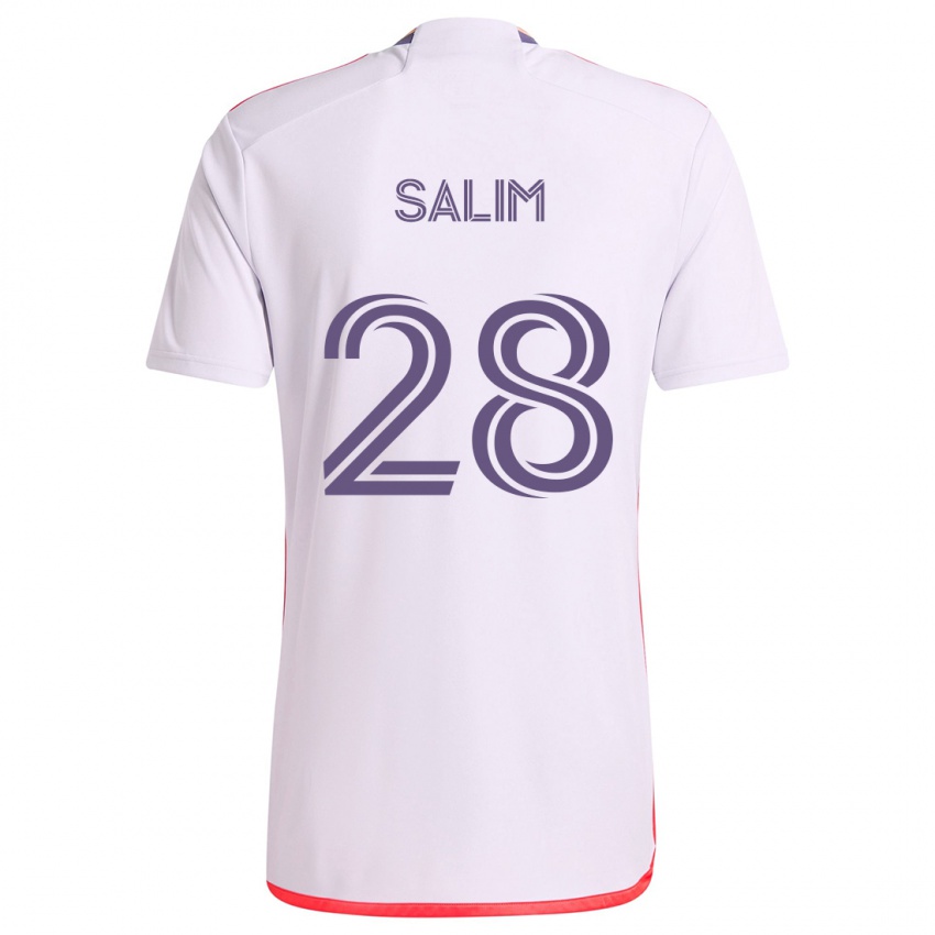 Niño Camiseta Abdi Salim #28 Blanco Rojo Púrpura 2ª Equipación 2024/25 La Camisa México