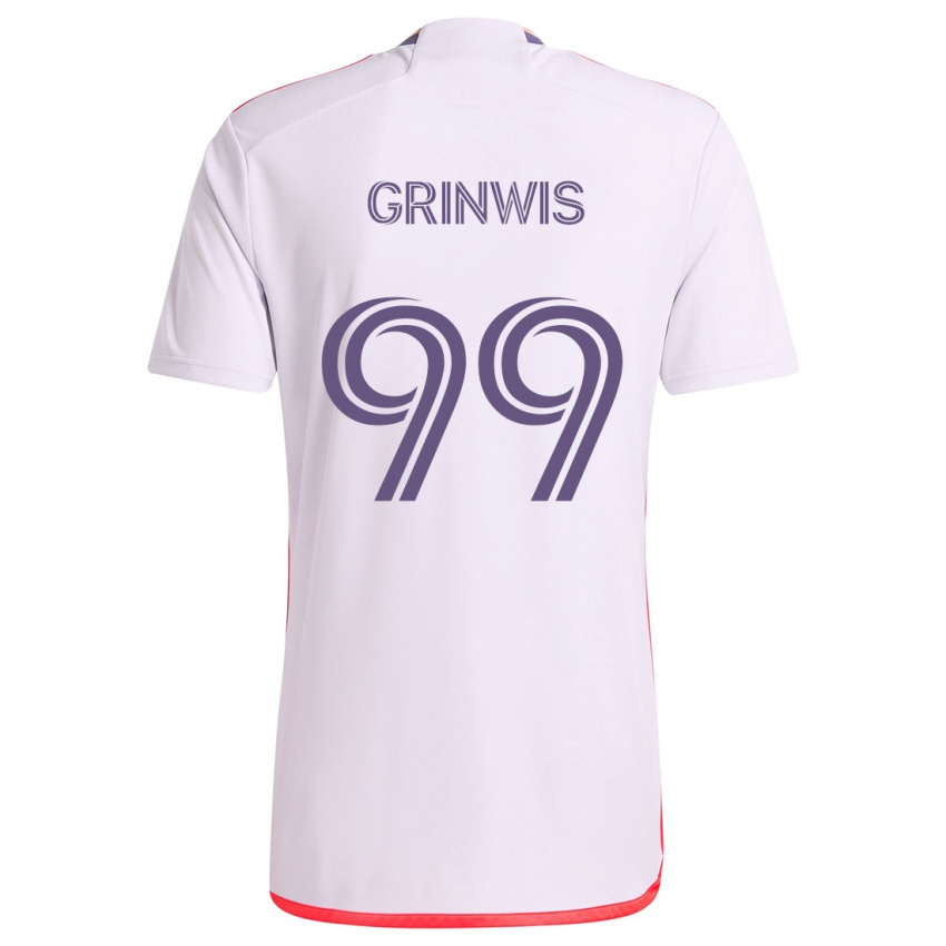 Niño Camiseta Adam Grinwis #99 Blanco Rojo Púrpura 2ª Equipación 2024/25 La Camisa México