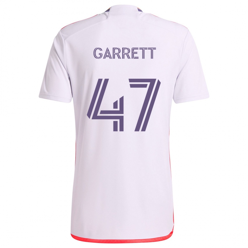 Niño Camiseta Ian Garrett #47 Blanco Rojo Púrpura 2ª Equipación 2024/25 La Camisa México