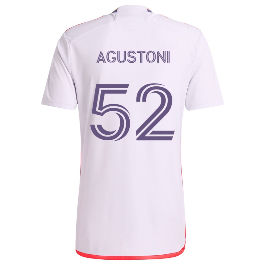 Niño Camiseta Gonzalo Agustoni #52 Blanco Rojo Púrpura 2ª Equipación 2024/25 La Camisa México