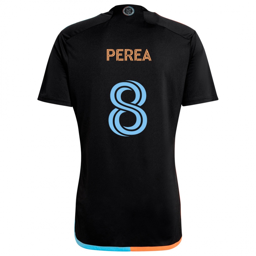 Niño Camiseta Andrés Perea #8 Negro Naranja Azul 2ª Equipación 2024/25 La Camisa México