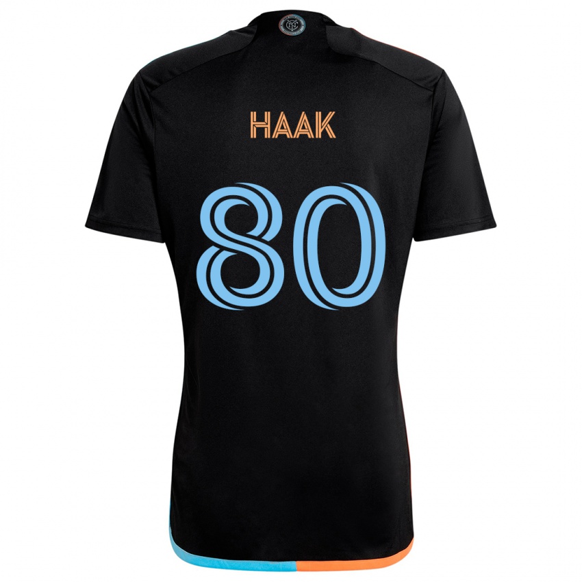 Niño Camiseta Justin Haak #80 Negro Naranja Azul 2ª Equipación 2024/25 La Camisa México