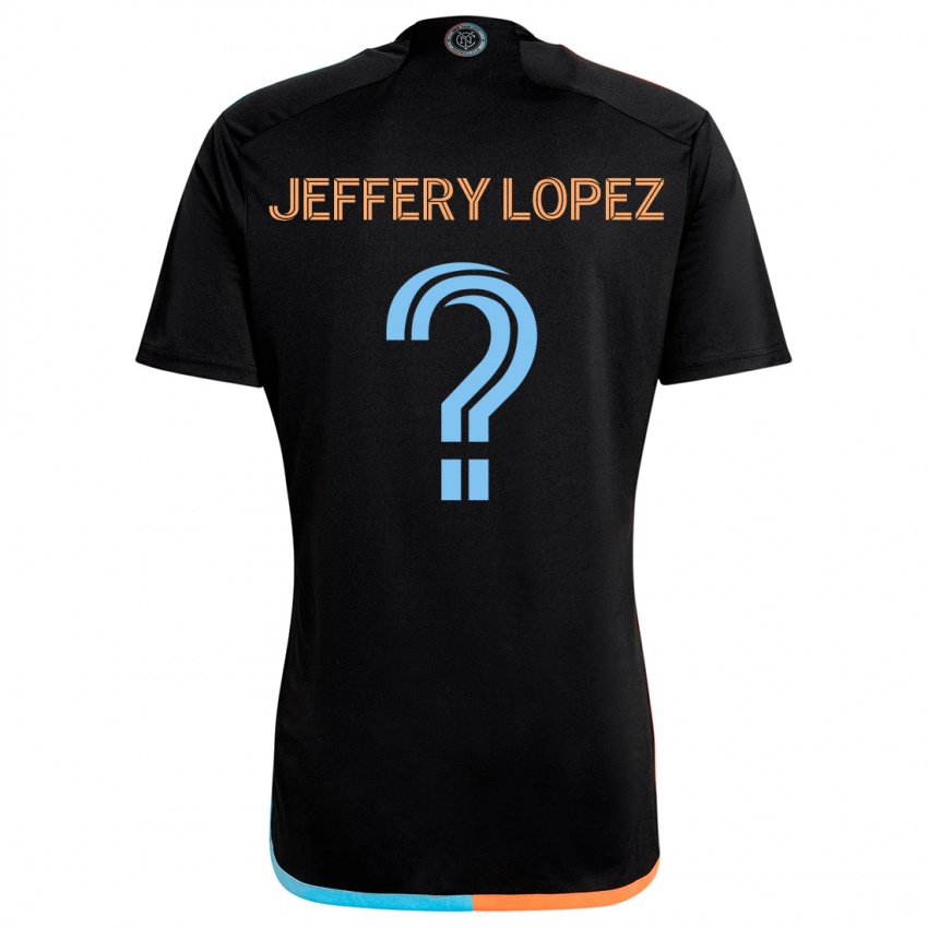 Niño Camiseta Jeffery López #0 Negro Naranja Azul 2ª Equipación 2024/25 La Camisa México