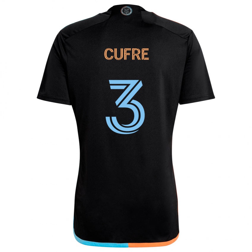 Niño Camiseta Braian Cufré #3 Negro Naranja Azul 2ª Equipación 2024/25 La Camisa México