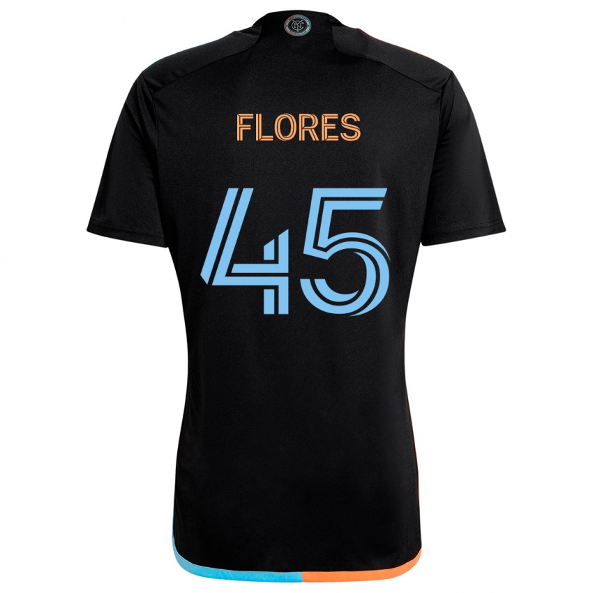 Niño Camiseta Brian Flores #45 Negro Naranja Azul 2ª Equipación 2024/25 La Camisa México