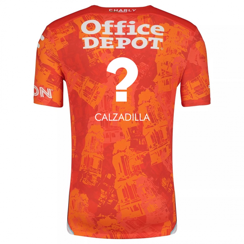 Niño Camiseta Luis Calzadilla #0 Naranja Blanco 2ª Equipación 2024/25 La Camisa México