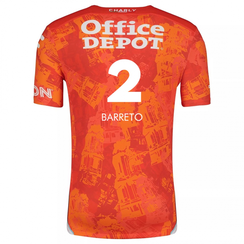 Niño Camiseta Sergio Barreto #2 Naranja Blanco 2ª Equipación 2024/25 La Camisa México