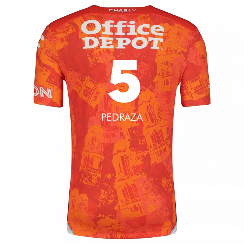 Niño Camiseta Pedro Pedraza #5 Naranja Blanco 2ª Equipación 2024/25 La Camisa México