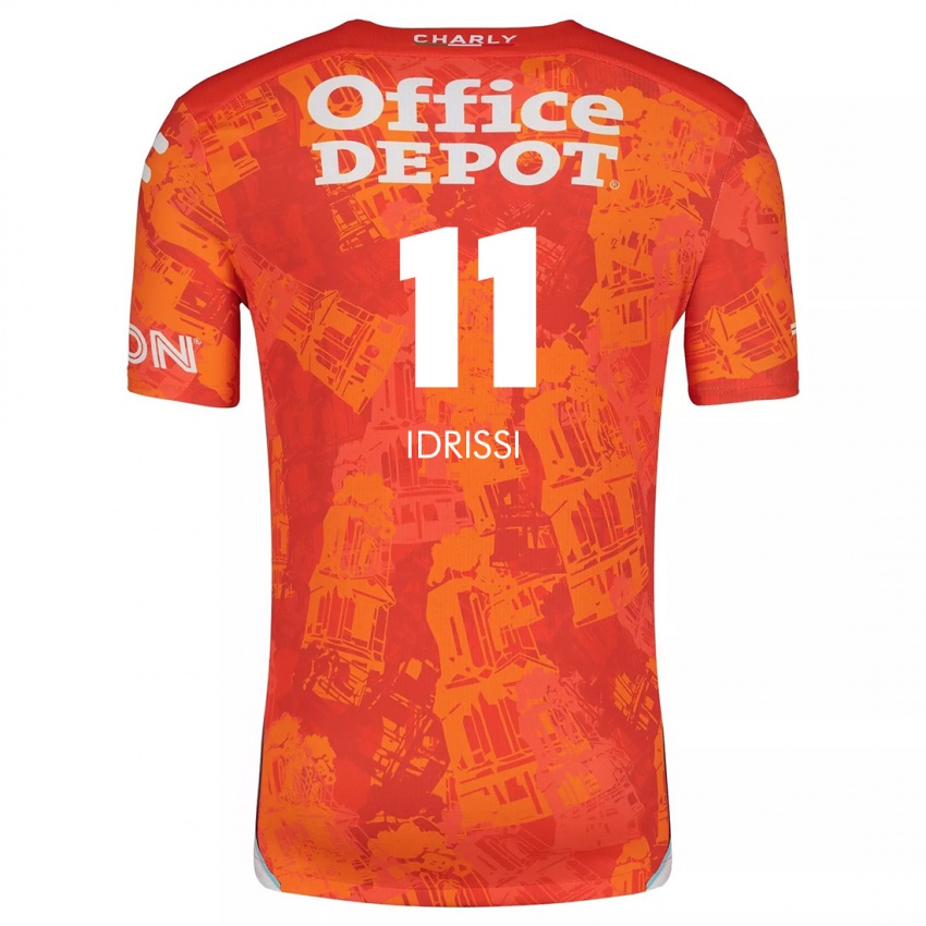 Niño Camiseta Oussama Idrissi #11 Naranja Blanco 2ª Equipación 2024/25 La Camisa México