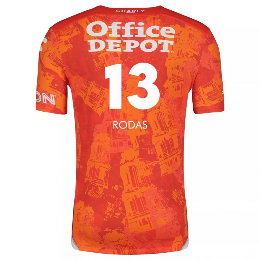 Niño Camiseta Carlos Rodas #13 Naranja Blanco 2ª Equipación 2024/25 La Camisa México