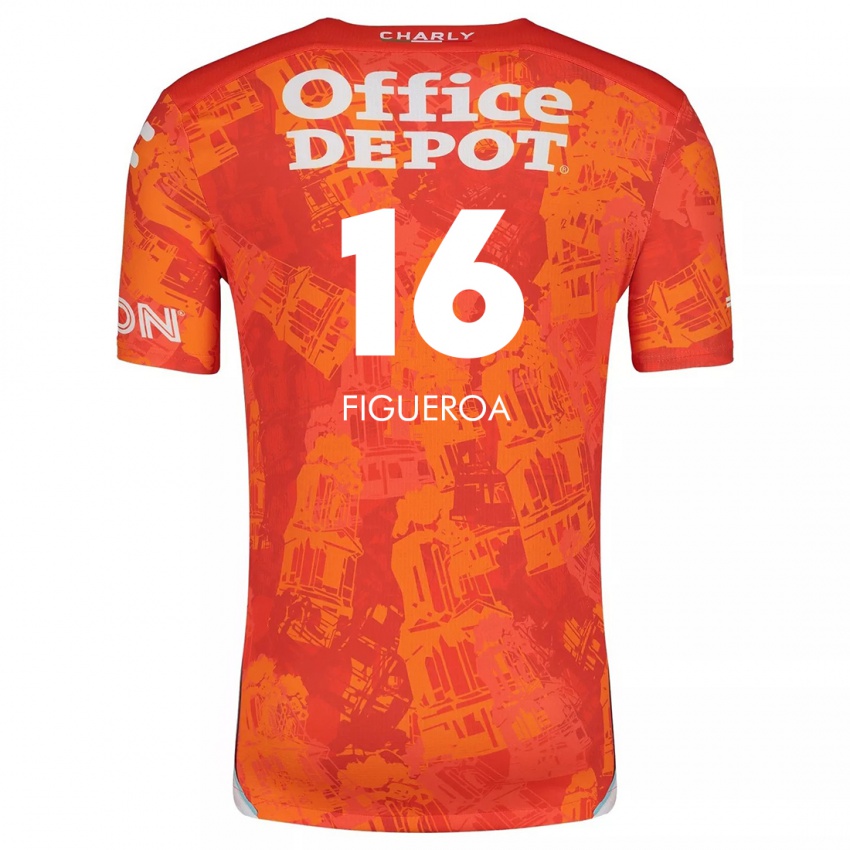 Niño Camiseta Antonio Figueroa #16 Naranja Blanco 2ª Equipación 2024/25 La Camisa México