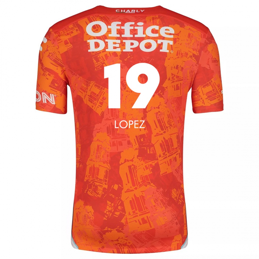 Niño Camiseta Javier Eduardo López #19 Naranja Blanco 2ª Equipación 2024/25 La Camisa México