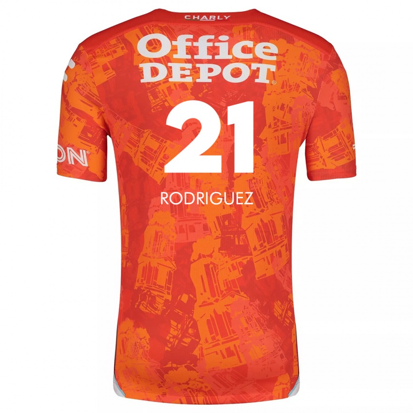 Niño Camiseta Valentín Rodríguez #21 Naranja Blanco 2ª Equipación 2024/25 La Camisa México