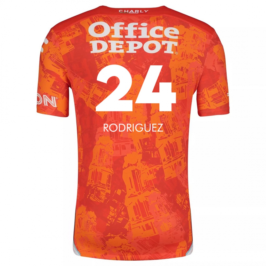 Niño Camiseta Luis Rodriguez #24 Naranja Blanco 2ª Equipación 2024/25 La Camisa México