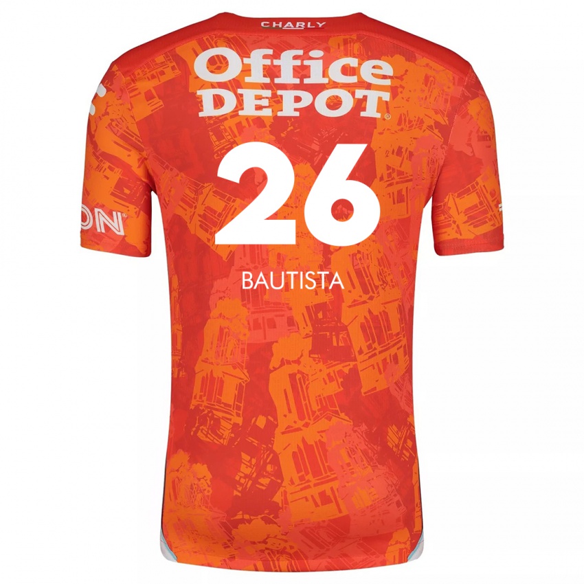 Niño Camiseta Alán Bautista #26 Naranja Blanco 2ª Equipación 2024/25 La Camisa México