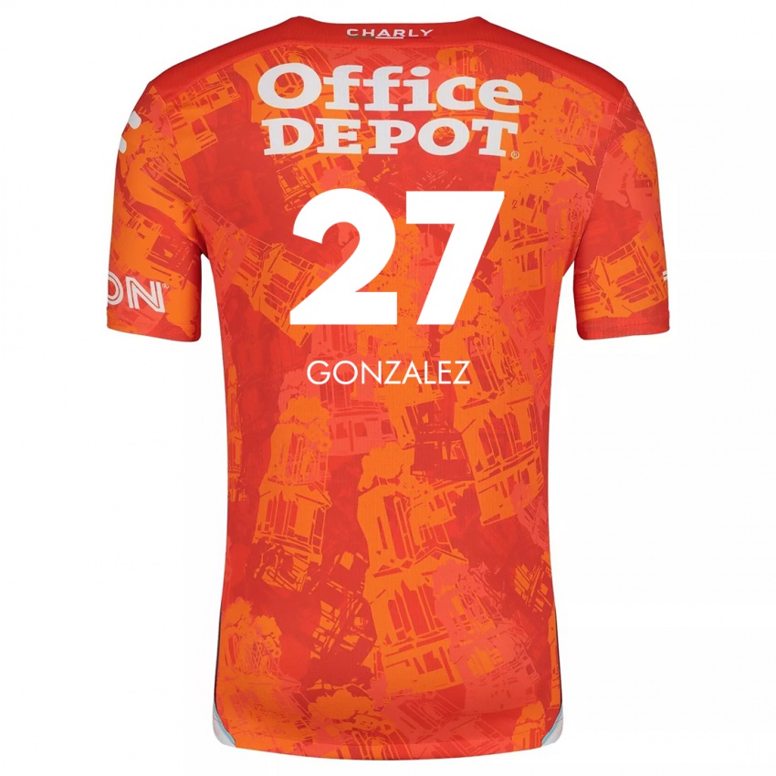 Niño Camiseta Owen González #27 Naranja Blanco 2ª Equipación 2024/25 La Camisa México