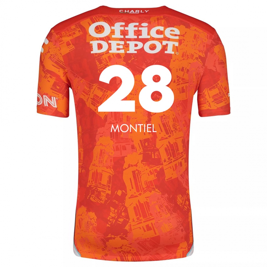 Niño Camiseta Elías Montiel #28 Naranja Blanco 2ª Equipación 2024/25 La Camisa México