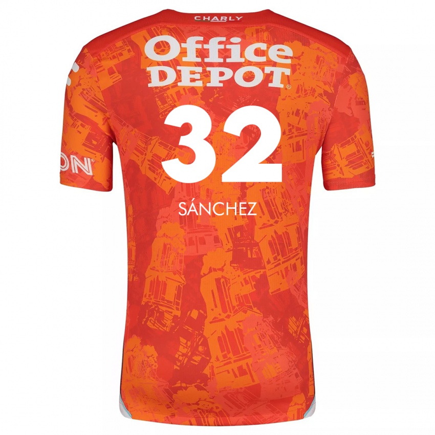 Niño Camiseta Carlos Sánchez #32 Naranja Blanco 2ª Equipación 2024/25 La Camisa México