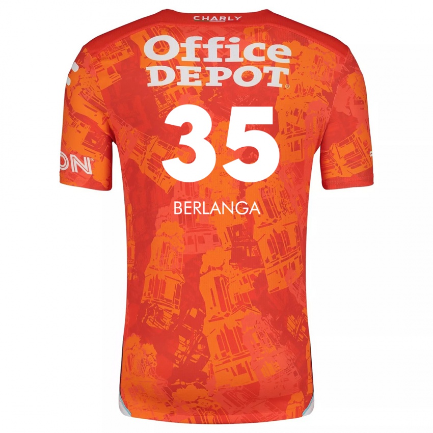 Niño Camiseta Jorge Berlanga #35 Naranja Blanco 2ª Equipación 2024/25 La Camisa México