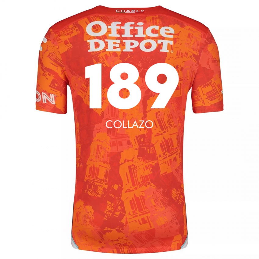 Niño Camiseta David Collazo #189 Naranja Blanco 2ª Equipación 2024/25 La Camisa México