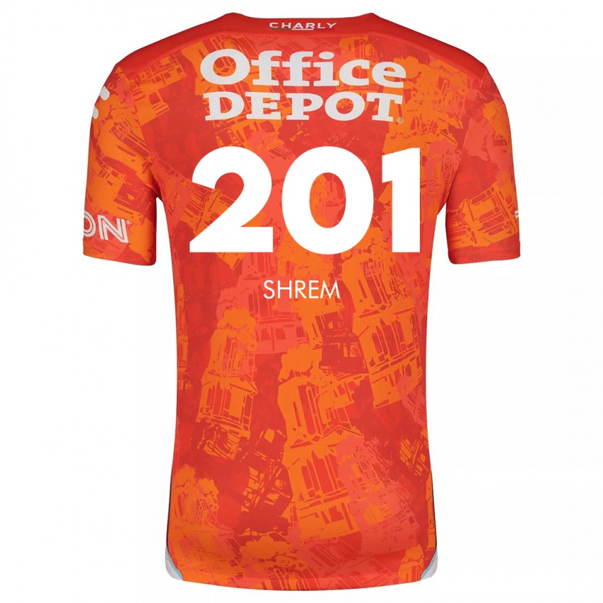 Niño Camiseta David Shrem #201 Naranja Blanco 2ª Equipación 2024/25 La Camisa México