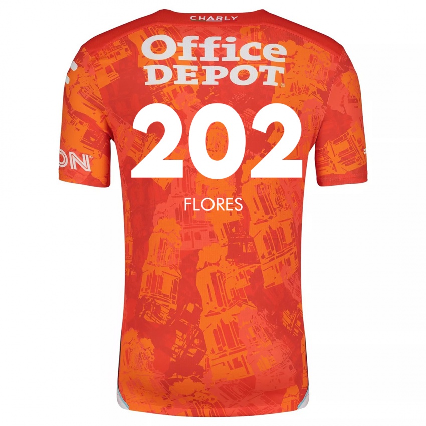 Niño Camiseta Luis Flores #202 Naranja Blanco 2ª Equipación 2024/25 La Camisa México