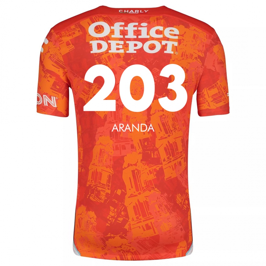 Niño Camiseta Juan Aranda #203 Naranja Blanco 2ª Equipación 2024/25 La Camisa México