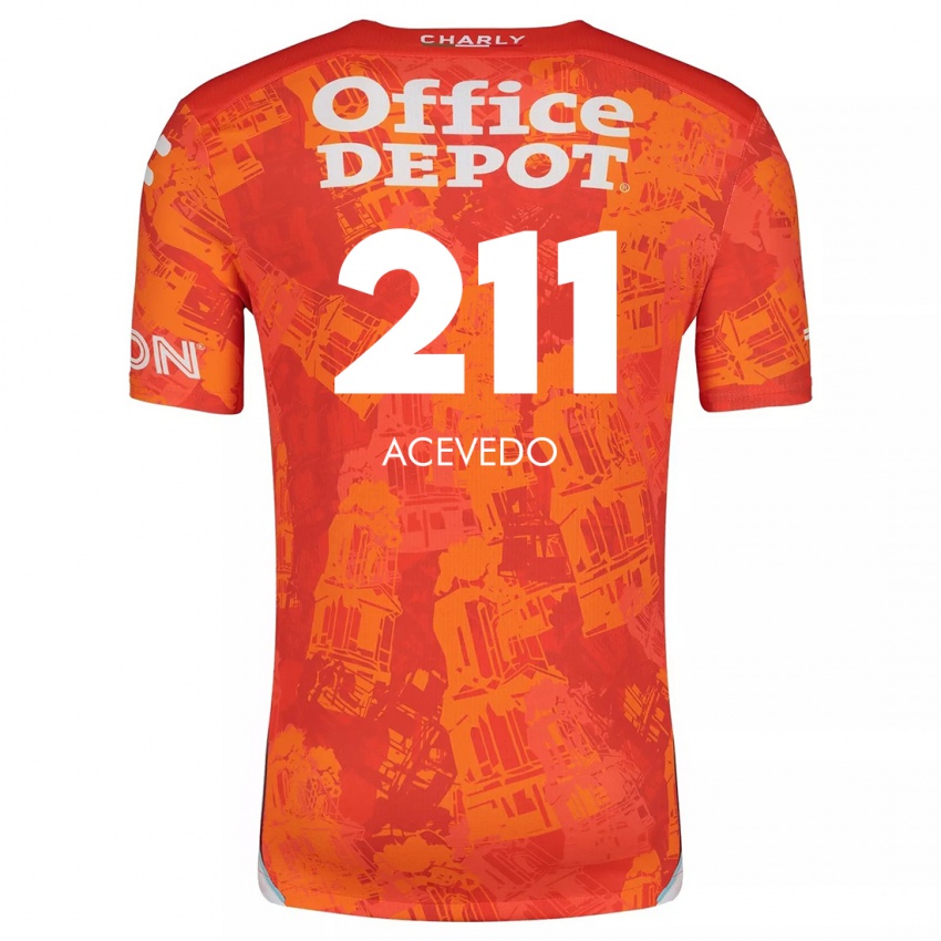 Niño Camiseta Gerardo Acevedo #211 Naranja Blanco 2ª Equipación 2024/25 La Camisa México