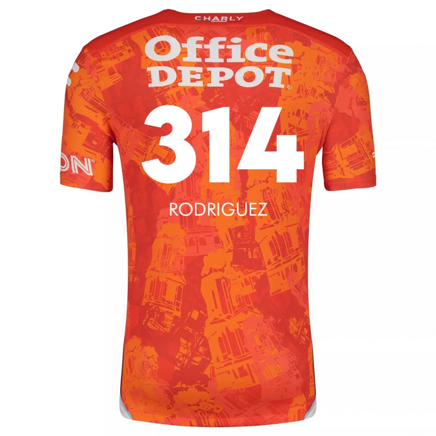 Niño Camiseta Alan Rodríguez #314 Naranja Blanco 2ª Equipación 2024/25 La Camisa México