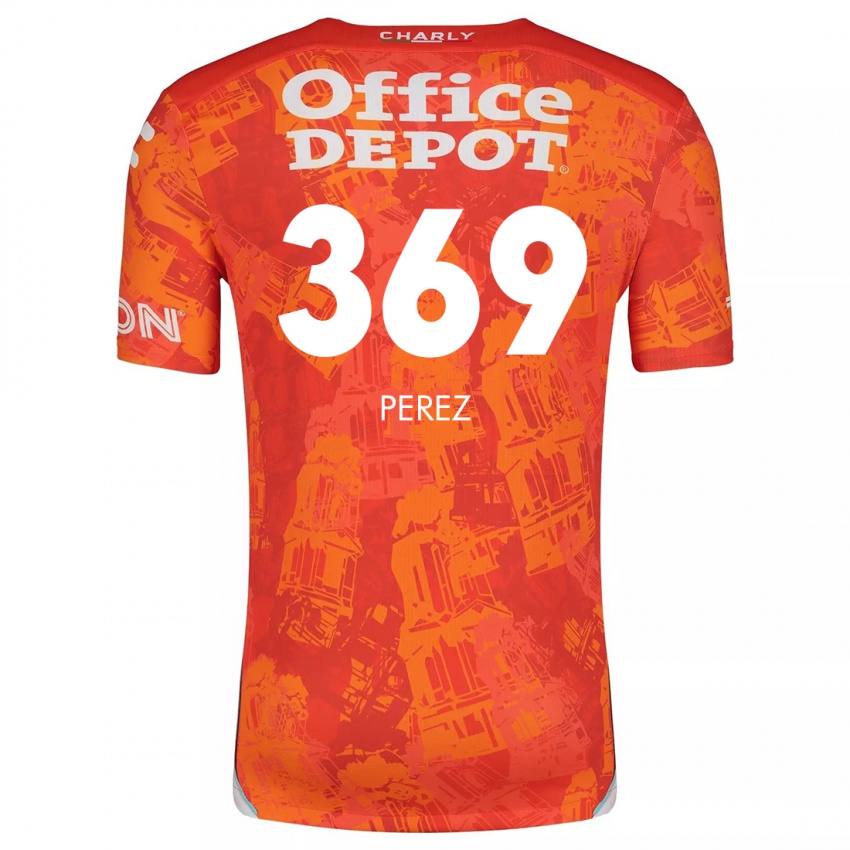 Niño Camiseta Santiago Pérez #369 Naranja Blanco 2ª Equipación 2024/25 La Camisa México