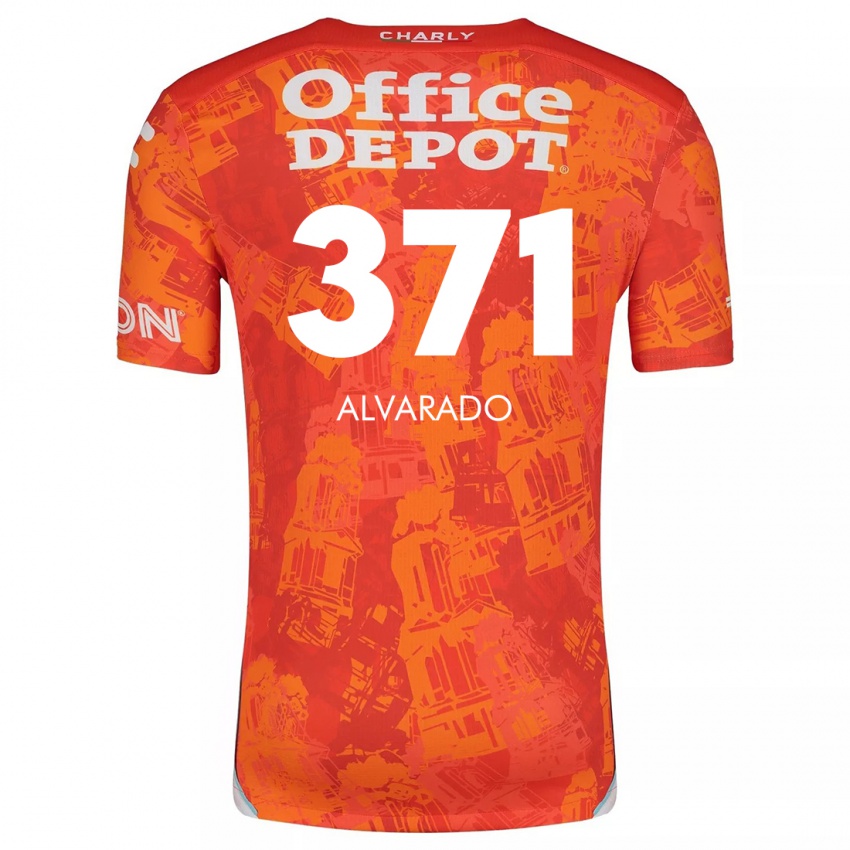 Niño Camiseta Brandon Alvarado #371 Naranja Blanco 2ª Equipación 2024/25 La Camisa México