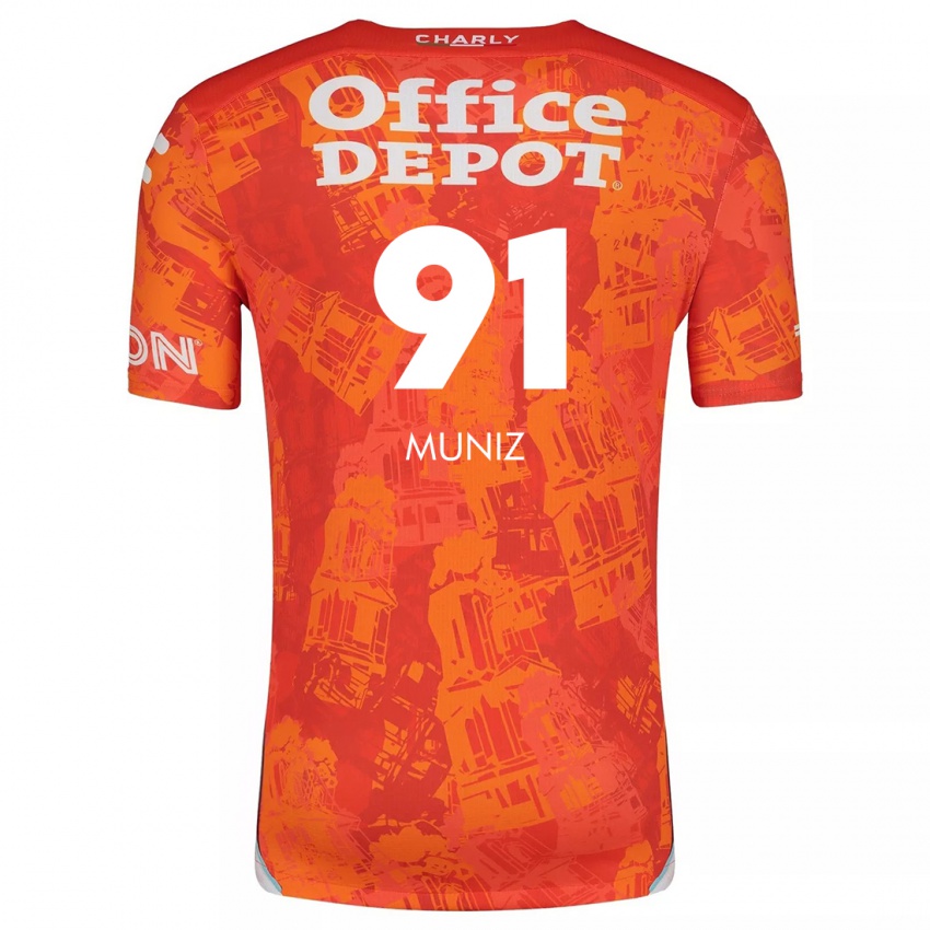 Niño Camiseta Brandon Muñiz #91 Naranja Blanco 2ª Equipación 2024/25 La Camisa México