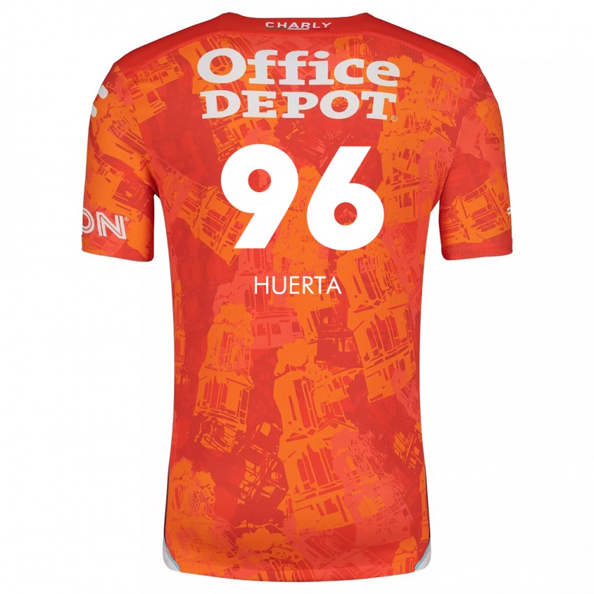 Niño Camiseta Edwin Huerta #96 Naranja Blanco 2ª Equipación 2024/25 La Camisa México