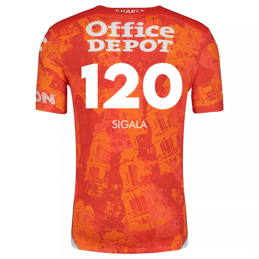 Niño Camiseta Juan Sigala #120 Naranja Blanco 2ª Equipación 2024/25 La Camisa México