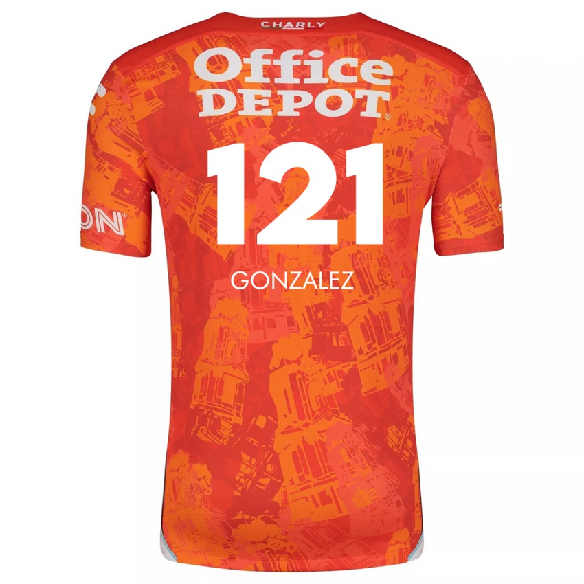 Niño Camiseta Cristian González #121 Naranja Blanco 2ª Equipación 2024/25 La Camisa México