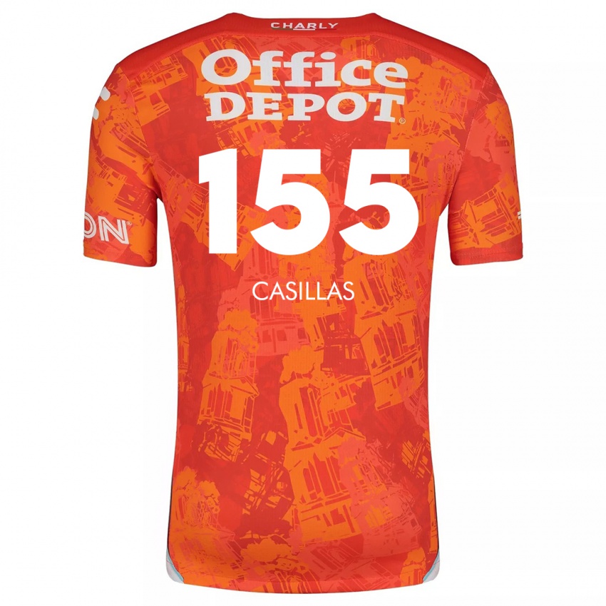 Niño Camiseta Johan Casillas #155 Naranja Blanco 2ª Equipación 2024/25 La Camisa México