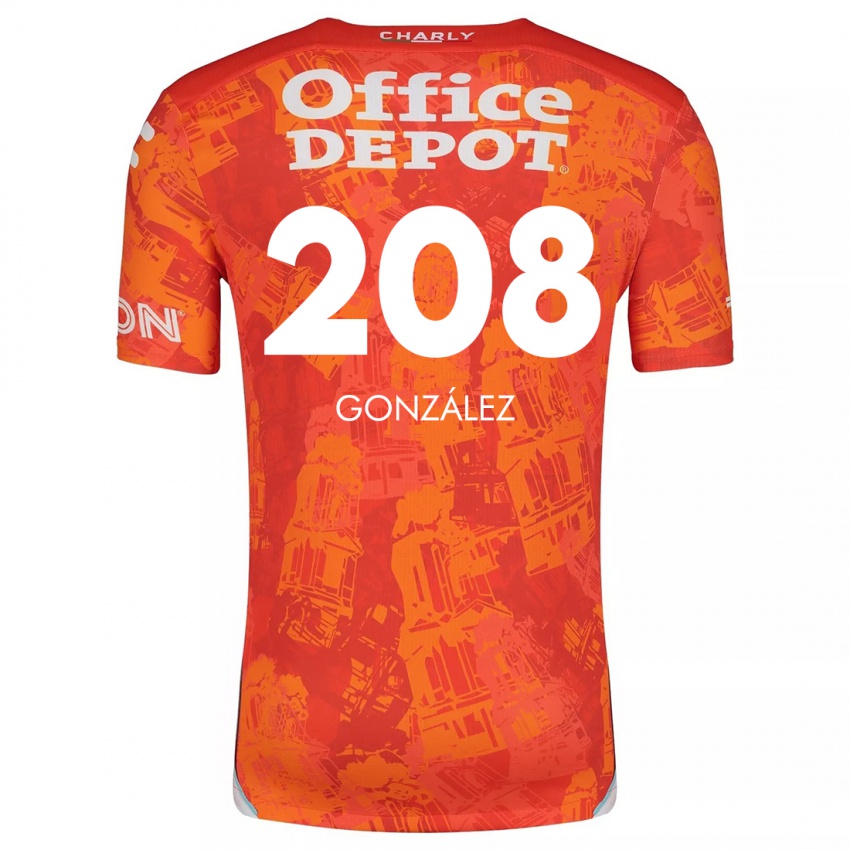 Niño Camiseta Osvaldo González #208 Naranja Blanco 2ª Equipación 2024/25 La Camisa México