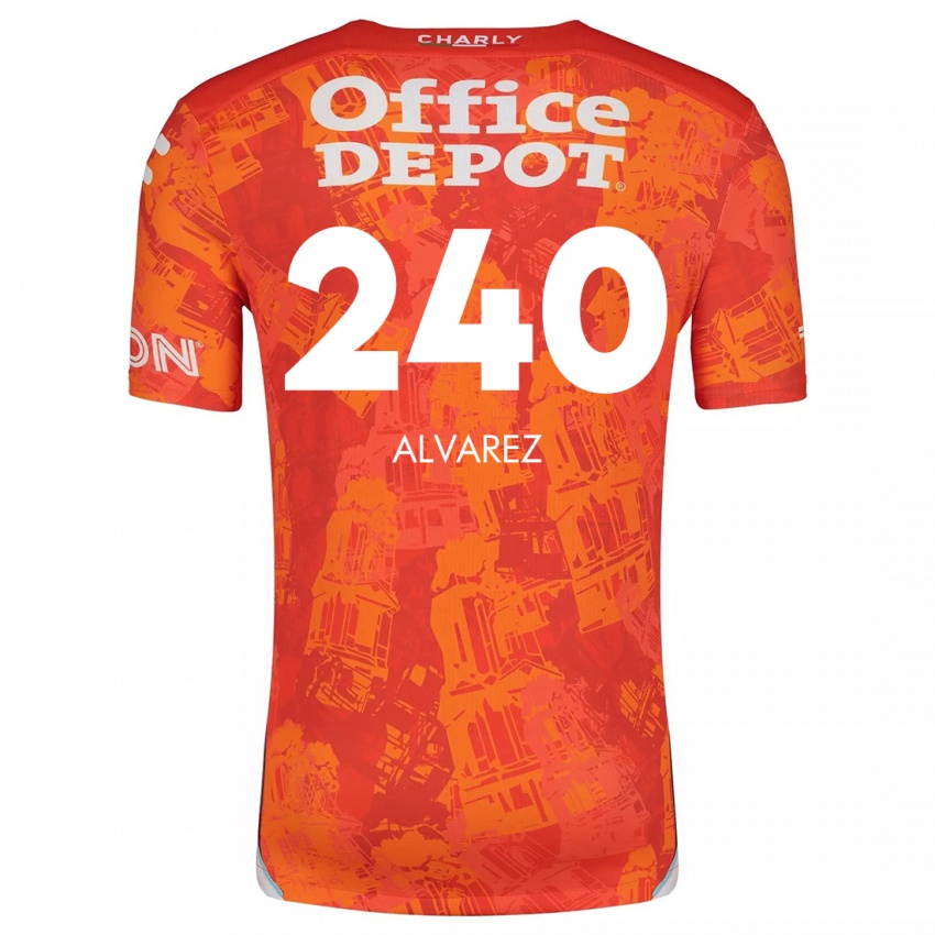 Niño Camiseta Gael Álvarez #240 Naranja Blanco 2ª Equipación 2024/25 La Camisa México