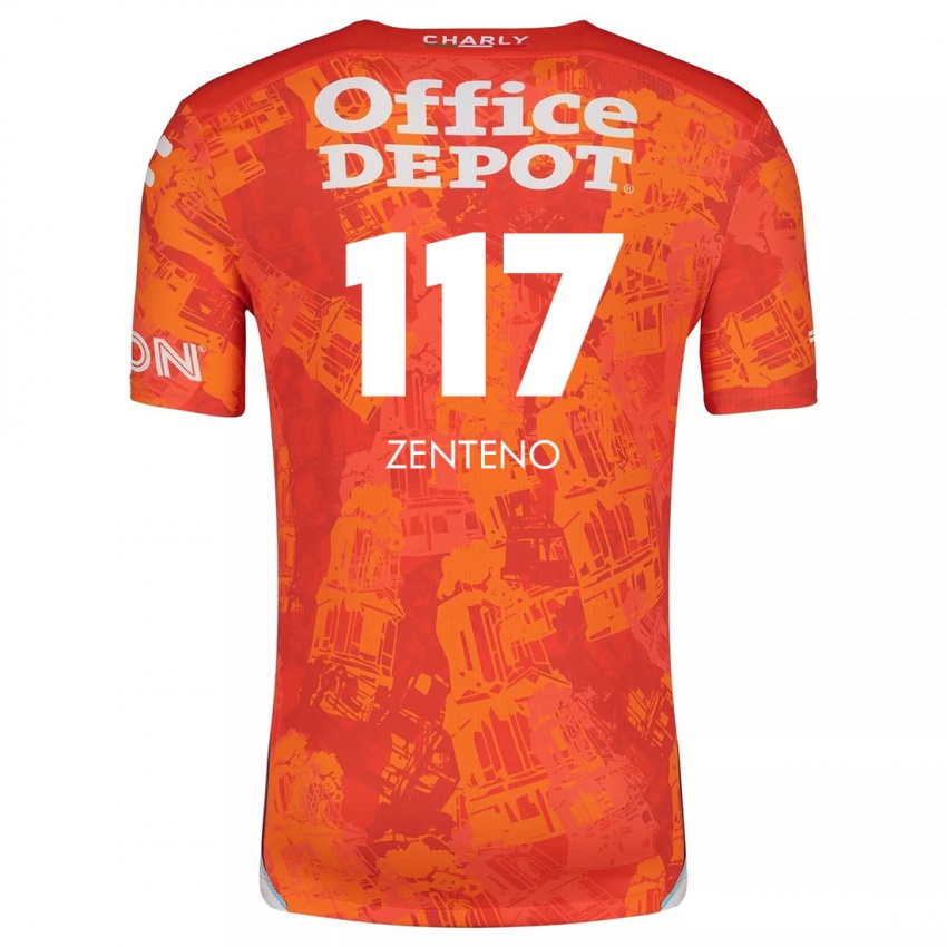 Niño Camiseta Gustavo Zenteno #117 Naranja Blanco 2ª Equipación 2024/25 La Camisa México