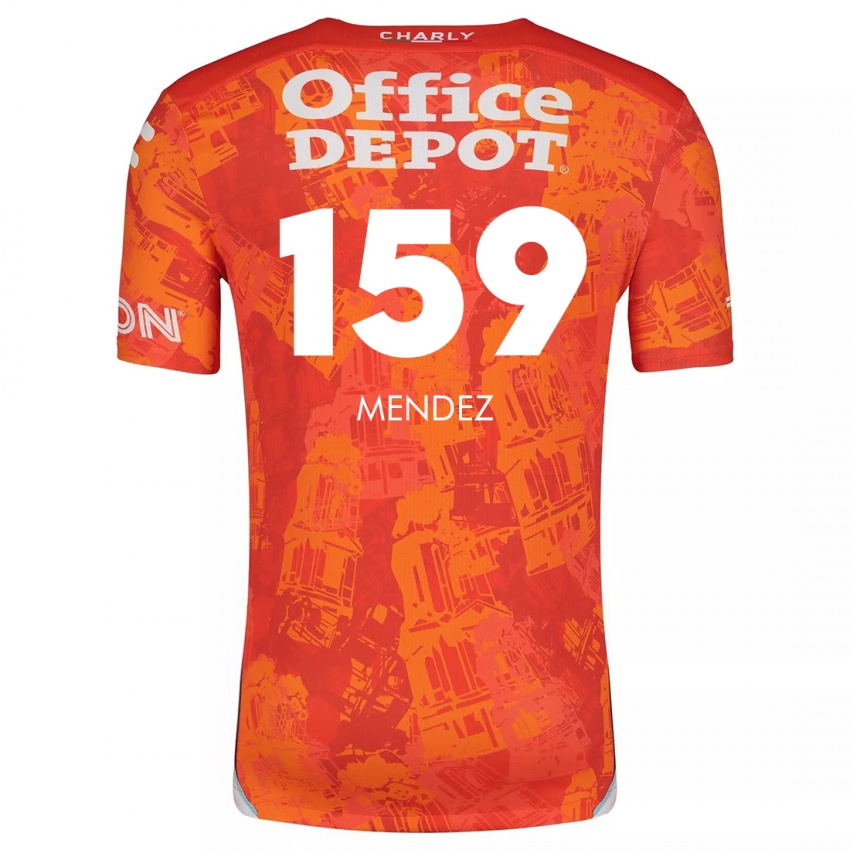 Niño Camiseta Daniel Méndez #159 Naranja Blanco 2ª Equipación 2024/25 La Camisa México