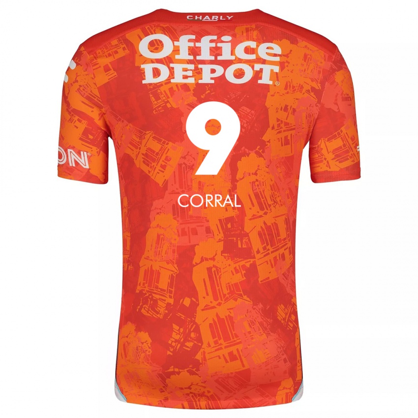 Niño Camiseta Charlyn Corral #9 Naranja Blanco 2ª Equipación 2024/25 La Camisa México