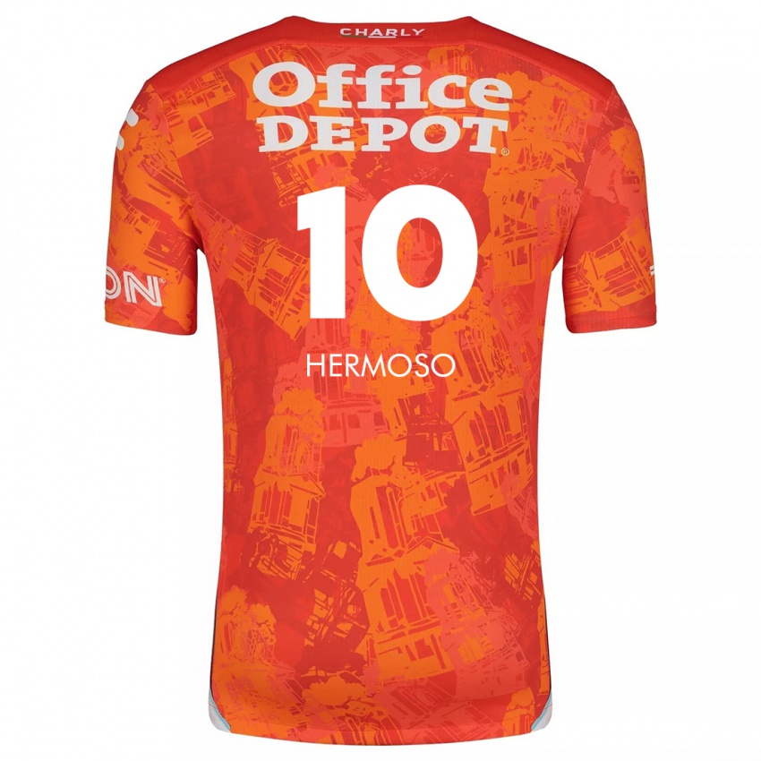 Niño Camiseta Jennifer Hermoso #10 Naranja Blanco 2ª Equipación 2024/25 La Camisa México