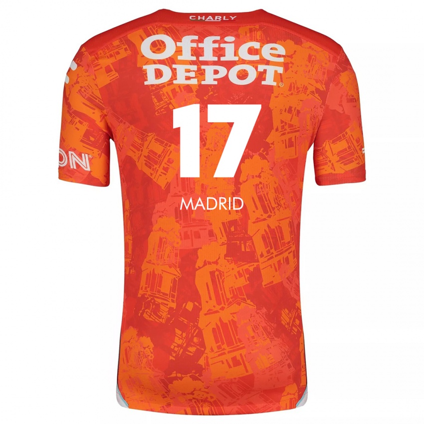 Niño Camiseta Yanín Madrid #17 Naranja Blanco 2ª Equipación 2024/25 La Camisa México