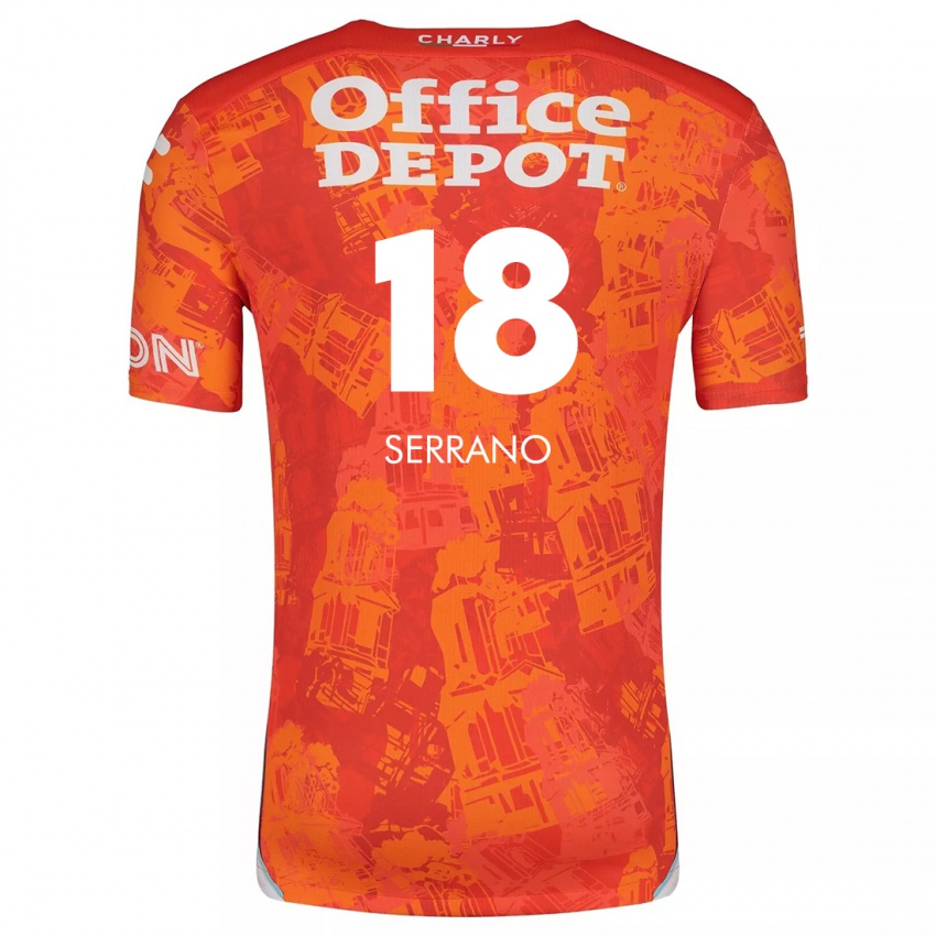 Niño Camiseta Blanky Serrano #18 Naranja Blanco 2ª Equipación 2024/25 La Camisa México