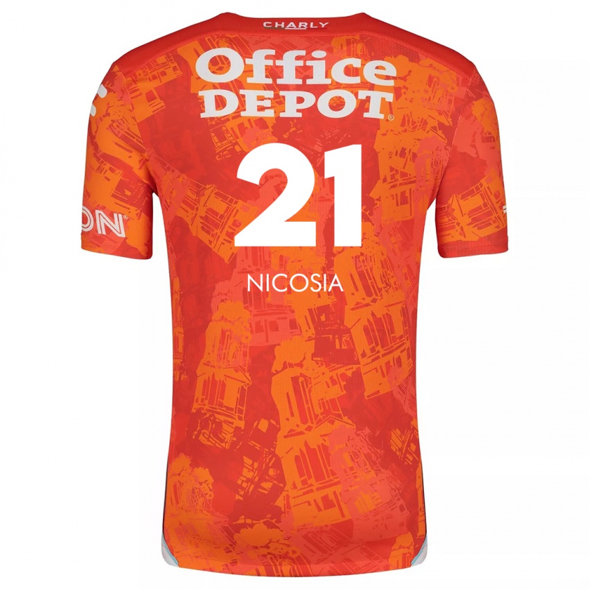 Niño Camiseta Nina Nicosia #21 Naranja Blanco 2ª Equipación 2024/25 La Camisa México