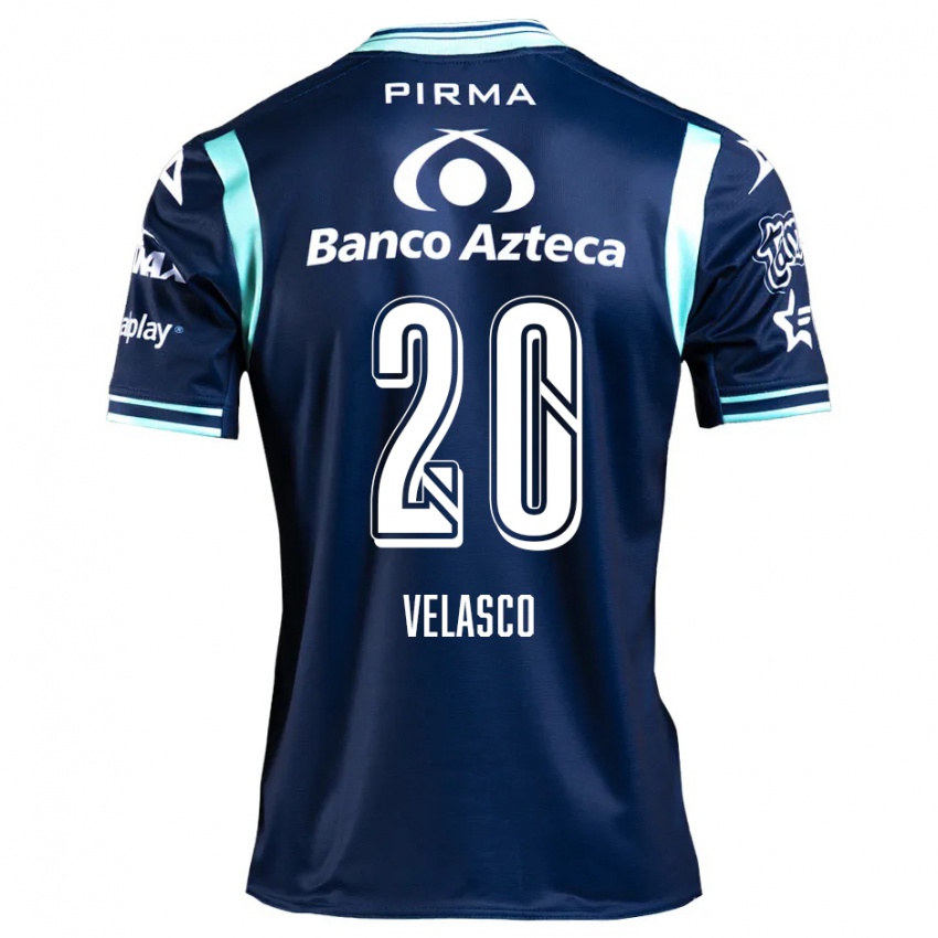 Niño Camiseta Kevin Velasco #20 Azul Marino 2ª Equipación 2024/25 La Camisa México